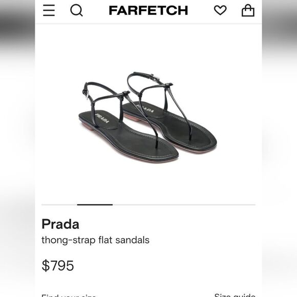 Prada gold metallic thong-strap flat sandals size 9 - Picture 5 of 12